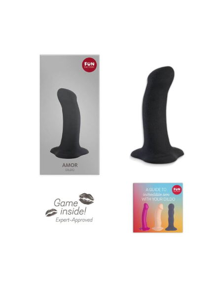 FUN FACTORY - AMOR NEGRO: Consolador Compacto para Placer Vaginal y Anal, Silicona de Grado Médico