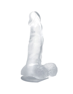 BAILE - Dildo Realista Transparente con Ventosa y Testículos | Placer Intenso de 16.7 cm