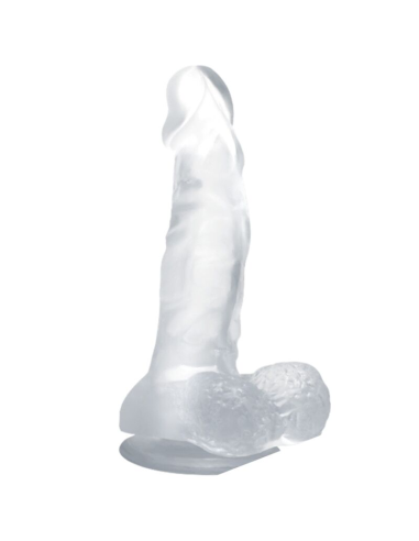 BAILE - Dildo Realista Transparente con Ventosa y Testículos | Placer Intenso de 16.7 cm