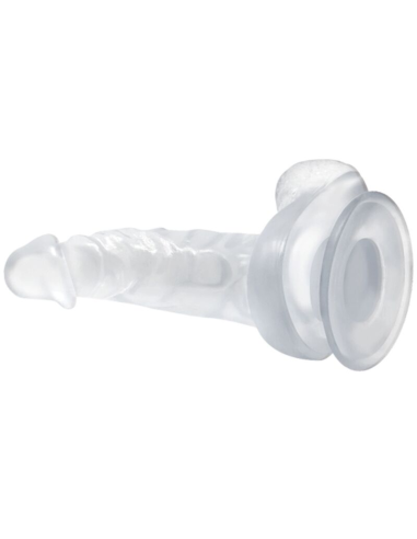BAILE - Dildo Realista Transparente con Ventosa y Testículos | Placer Intenso de 16.7 cm