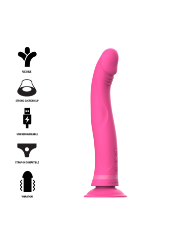 Intense™ Michelangelo Dildo Vibrador de Silicona Rosa - Placer Potente y Suave