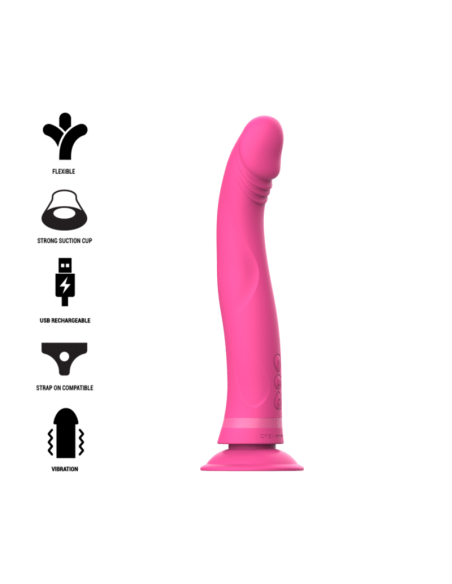 Intense™ Michelangelo Dildo Vibrador de Silicona Rosa - Placer Potente y Suave