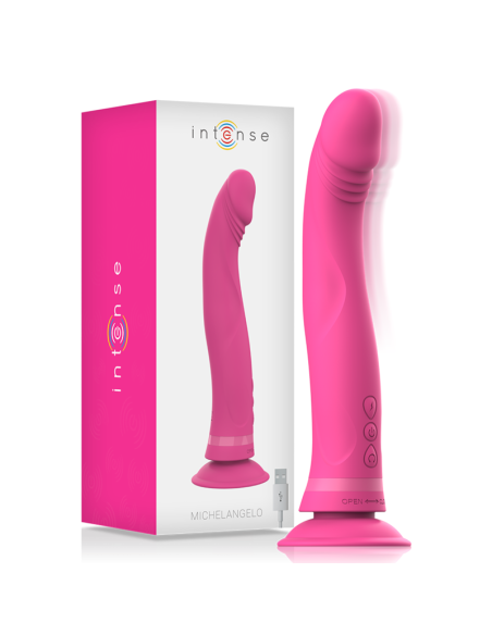 Intense™ Michelangelo Dildo Vibrador de Silicona Rosa - Placer Potente y Suave