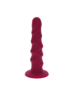 GET REAL - RIBBED DONG 12 CM ROJO | Dong Premium, Base de Ventosa y Silicona Segura