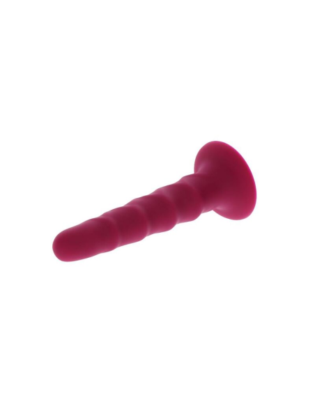 GET REAL - RIBBED DONG 12 CM ROJO | Dong Premium, Base de Ventosa y Silicona Segura