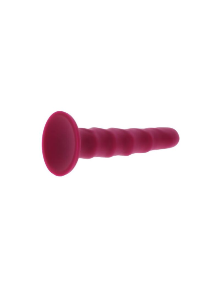 GET REAL - RIBBED DONG 12 CM ROJO | Dong Premium, Base de Ventosa y Silicona Segura