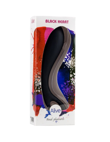 ALIVE - BLACK HEART Masajeador Anal 15 Cm | SexPlace.MX