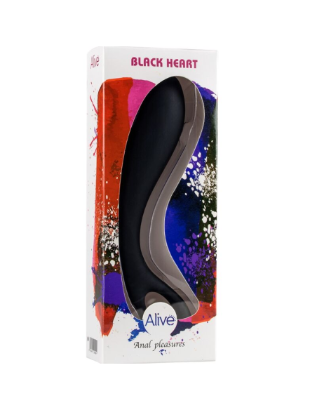 ALIVE - BLACK HEART Masajeador Anal 15 Cm | SexPlace.MX