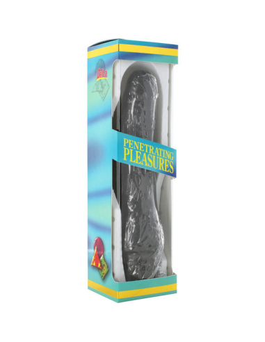 SEVEN CREATIONS - Vibrador Vinilo P-Shape Negro 20 cm con Tacto Humano