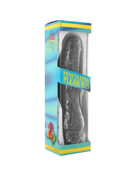 SEVEN CREATIONS - Vibrador Vinilo P-Shape Negro 20 cm con Tacto Humano