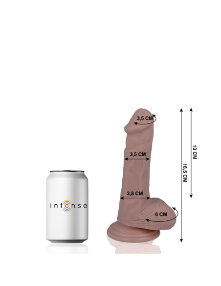 MR INTENSE - Dildo Realista 16.5 cm x 3.5 cm - Placer Hipoalergénico y Flexible con Ventosa