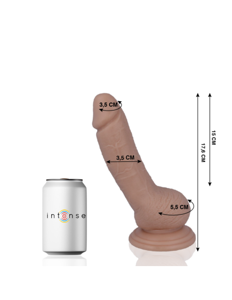 MR INTENSE - Dildo Realista 17.6 cm - Tacto Suave y Flexible, Hipoalergénico, con Ventosa