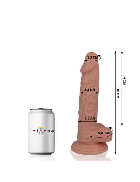 Dildo Realista Mr. Intense - 18 cm x 3.8 cm - Tacto Suave y Ventosa Inclusiva