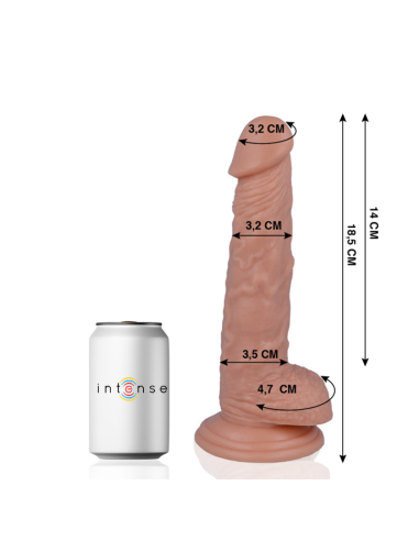 Mr. Intense - Dildo Realista 18.5 cm - 100% Skin-Like, Flexible y Hipoalergénico