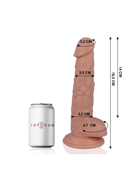 Mr. Intense - Dildo Realista 18.5 cm - 100% Skin-Like, Flexible y Hipoalergénico