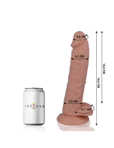 MR INTENSE - Dildo Realista 19.5 cm | Suave, Hipoalergénico y con Ventosa