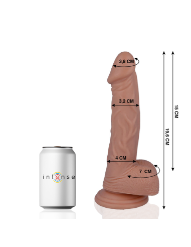 MR INTENSE - Dildo Realista 19.6 cm | Suave, Hipoalergénico y Ventosa