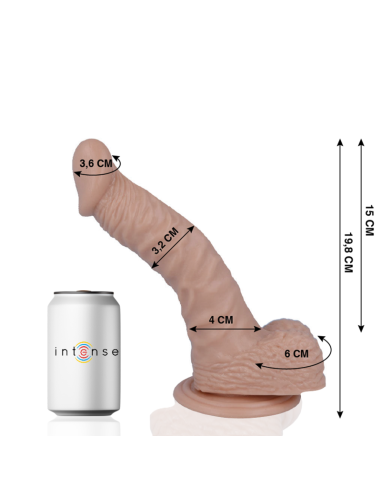 MR INTENSE - Dildo Realista 18 Pene 19.8 cm - Tacto Suave y Ventosa - Ideal para Todos