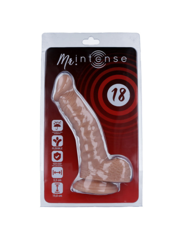 MR INTENSE - Dildo Realista 18 Pene 19.8 cm - Tacto Suave y Ventosa - Ideal para Todos