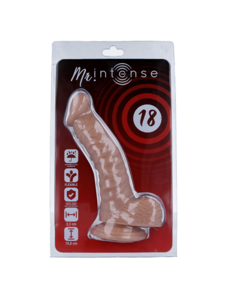MR INTENSE - Dildo Realista 18 Pene 19.8 cm - Tacto Suave y Ventosa - Ideal para Todos