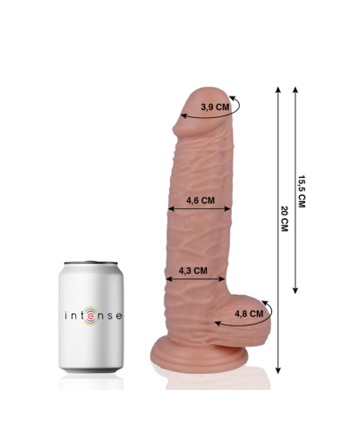 Mr. Intense - Dildo Realista 20 cm | Tacto Suave, Hipoalergénico y Ventosa