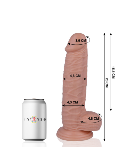 Mr. Intense - Dildo Realista 20 cm | Tacto Suave, Hipoalergénico y Ventosa
