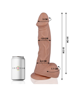 MR INTENSE - Dildo Realista 22 cm, Tacto Suave, Flexible y con Ventosa