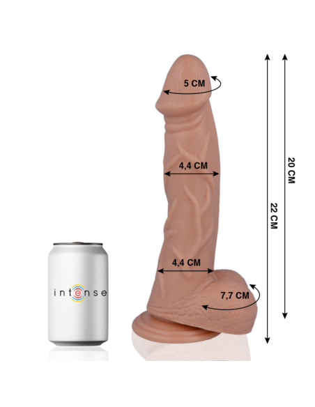 MR INTENSE - Dildo Realista 22 cm, Tacto Suave, Flexible y con Ventosa