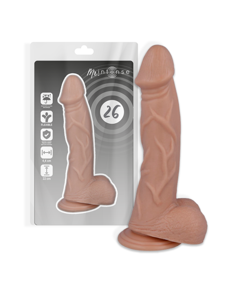 MR INTENSE - Dildo Realista 22 cm, Tacto Suave, Flexible y con Ventosa