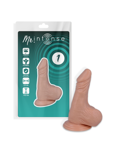 MR INTENSE - PENE REALISTA 14.6 CM | Dildo Suave, Flexible y Hipoalergénico con Ventosa