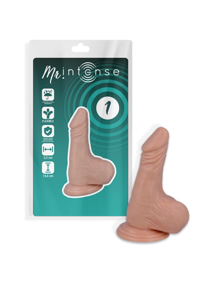 MR INTENSE - PENE REALISTA 14.6 CM | Dildo Suave, Flexible y Hipoalergénico con Ventosa