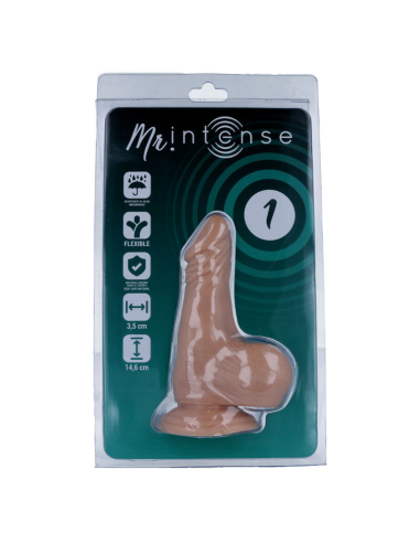 MR INTENSE - PENE REALISTA 14.6 CM | Dildo Suave, Flexible y Hipoalergénico con Ventosa