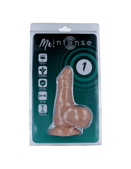 MR INTENSE - PENE REALISTA 14.6 CM | Dildo Suave, Flexible y Hipoalergénico con Ventosa