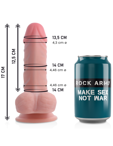 ROCKARMY Panzer Dildo Realista 17 cm - Doble Densidad, Impermeable y Ventosa - Diversión Intensa y Segura