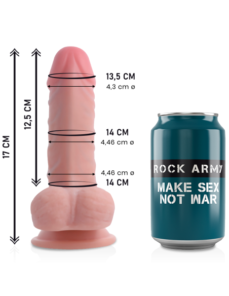 ROCKARMY Panzer Dildo Realista 17 cm - Doble Densidad, Impermeable y Ventosa - Diversión Intensa y Segura