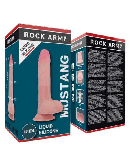 ROCKARMY Mustang: Dildo Premium de Silicona Líquida 18 cm | Realismo y Placer Garantizados
