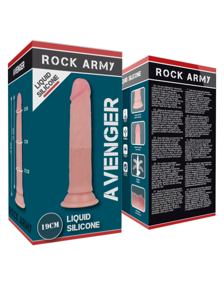 ROCKARMY - Dildo Premium de Silicona Líquida Avenger 19 cm - Realista y Versátil para Placer Íntimo