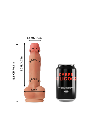 CYBER SILICOCK - Dildo Realista de Silicona 15.5 cm | Placer Vaginal y Anal