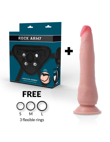 ROCKARMY Arnés + Dildo Realista Dual Density Crusader | SexPlace.MX