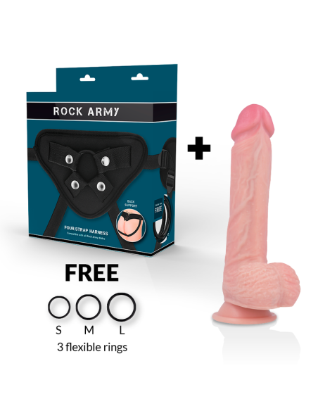 ROCKARMY - Arnés + Dildo Premium Spitfire 21 cm