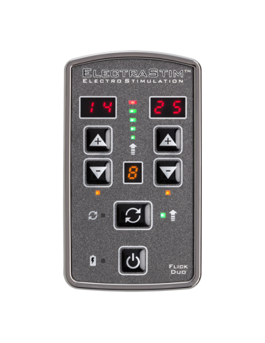 ElectraStim Flick Duo - Estimulador Eléctrico Recargable para Parejas | Control Independiente y 25 Niveles de Intensidad