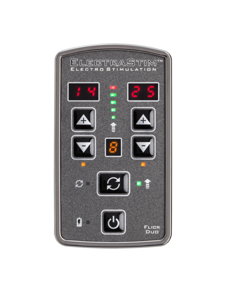 ElectraStim Flick Duo - Estimulador Eléctrico Recargable para Parejas | Control Independiente y 25 Niveles de Intensidad