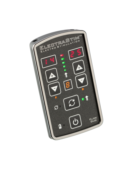ElectraStim Flick Duo - Estimulador Eléctrico Recargable para Parejas | Control Independiente y 25 Niveles de Intensidad