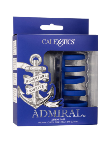 CALExotics Admiral Jaula Xtreme para Pene Azul - Potenciador de Silicona Premium para Mayor Placer y Rendimiento