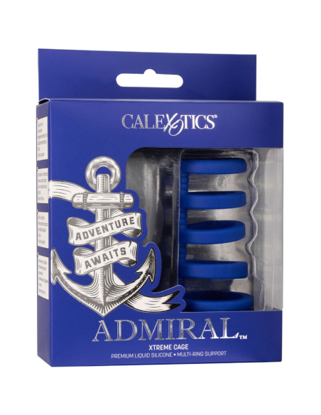 CALExotics Admiral Jaula Xtreme para Pene Azul - Potenciador de Silicona Premium para Mayor Placer y Rendimiento