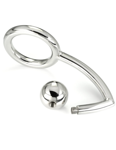 METAL HARD - Cock Ring Anillo Con Gancho Intruder Anal 45mm | Placer Extremo y Estimulación Hipoalergénica