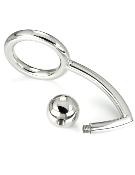 METAL HARD - Cock Ring Anillo Con Gancho Intruder Anal 45mm | Placer Extremo y Estimulación Hipoalergénica
