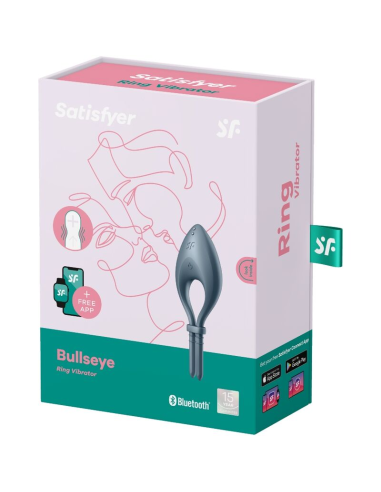 SATISFYER - BULLSEYE Anillo Vibrador App Gris | SexPlace.MX