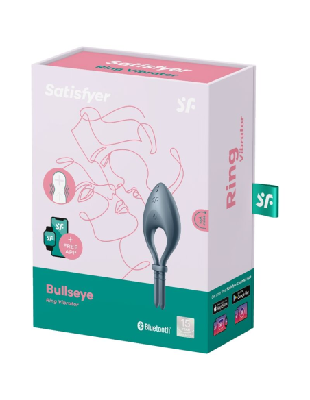 SATISFYER - BULLSEYE Anillo Vibrador App Gris | SexPlace.MX