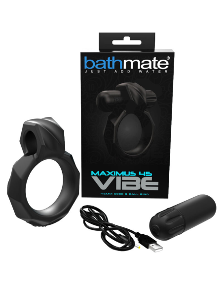 BATHMATE VIBE RING MAXIMUS 45 - Silicona Suave y 10 Patrones de Vibración para Placer Compartido